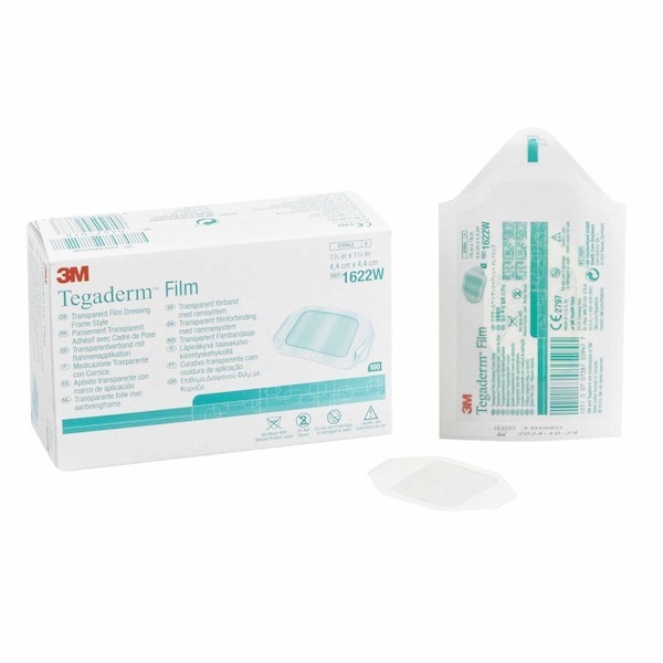 3M Tegaderm Transparent Film Dressing 1-3/4 X 1-3/4 Inch Frame Style Delivery Rectangle Sterile, 100PK 1622W - main